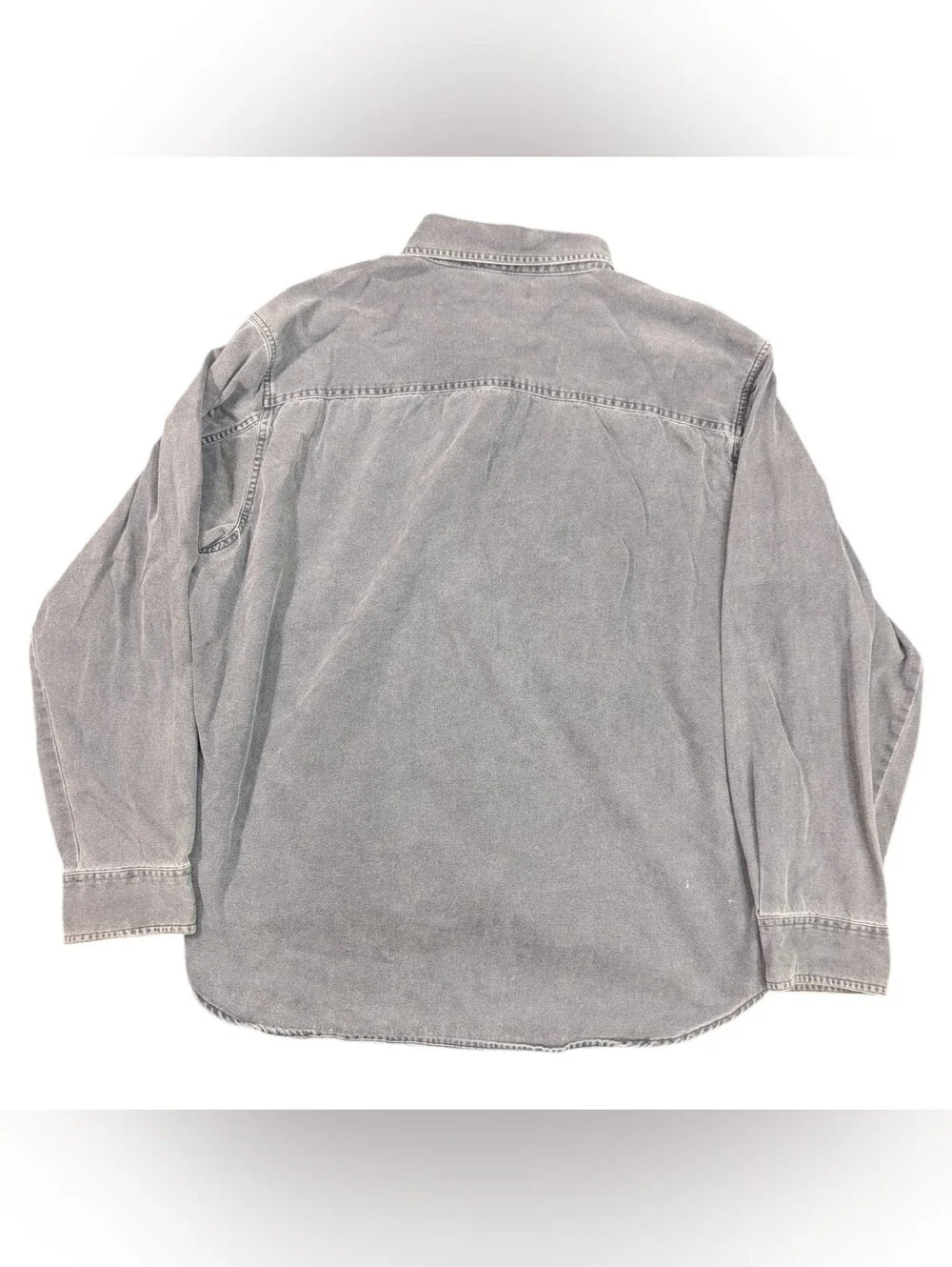 Vintage Levis Shirt Mens XXL Gray Denim Long Sleeve Button Down Heavy Y2K Metal
